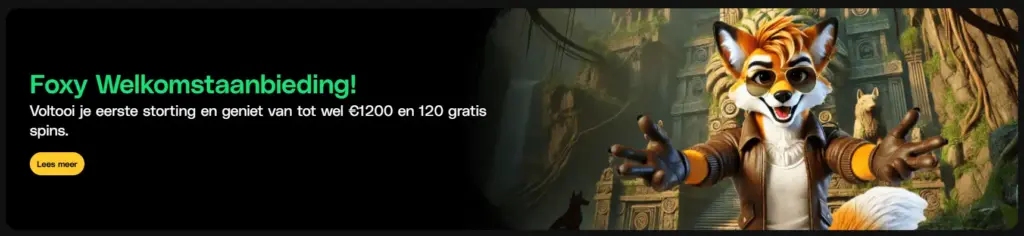 Welkomstbanner van het online casino – openingsbeeld